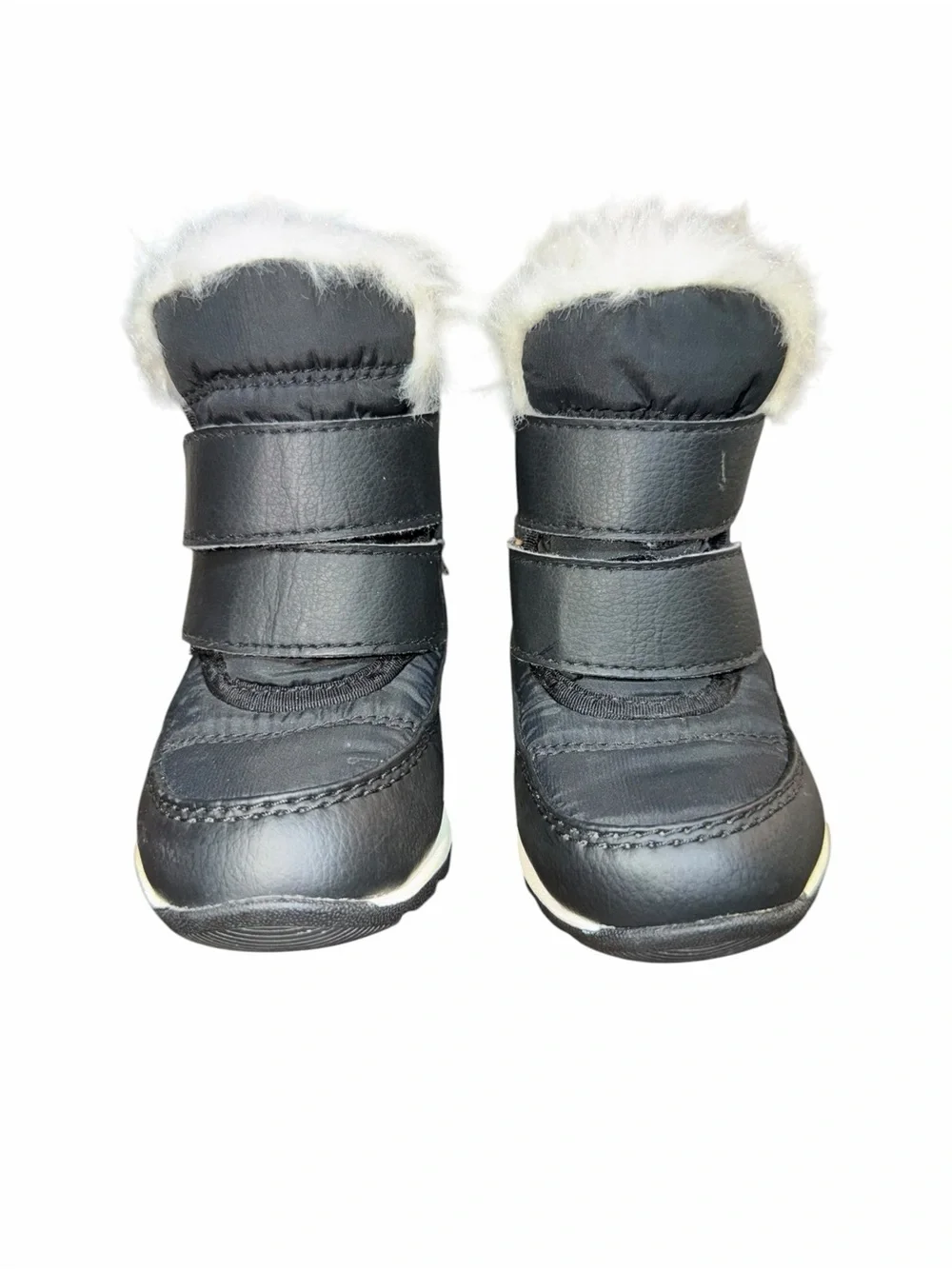 SOREL Kids Whitney II Strap Waterproof Winter Snow Boots, black faux fur, 7c